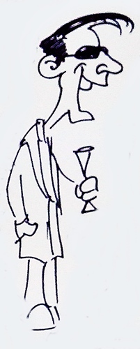 Dandy mit Glas Sekt Figur ausdrucken